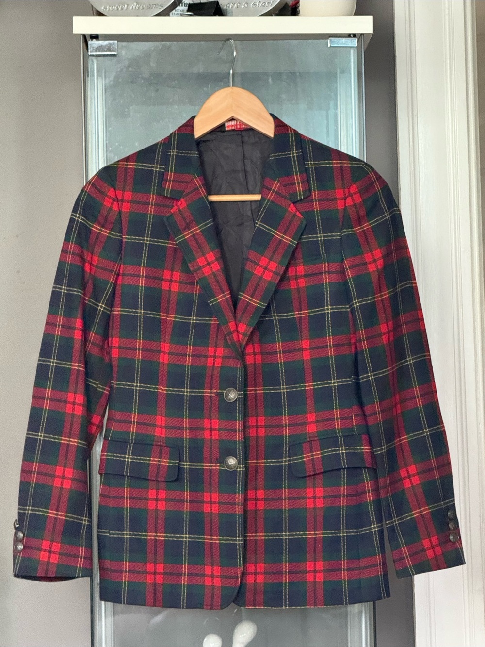 Unk Red & Green Plaid Blazer